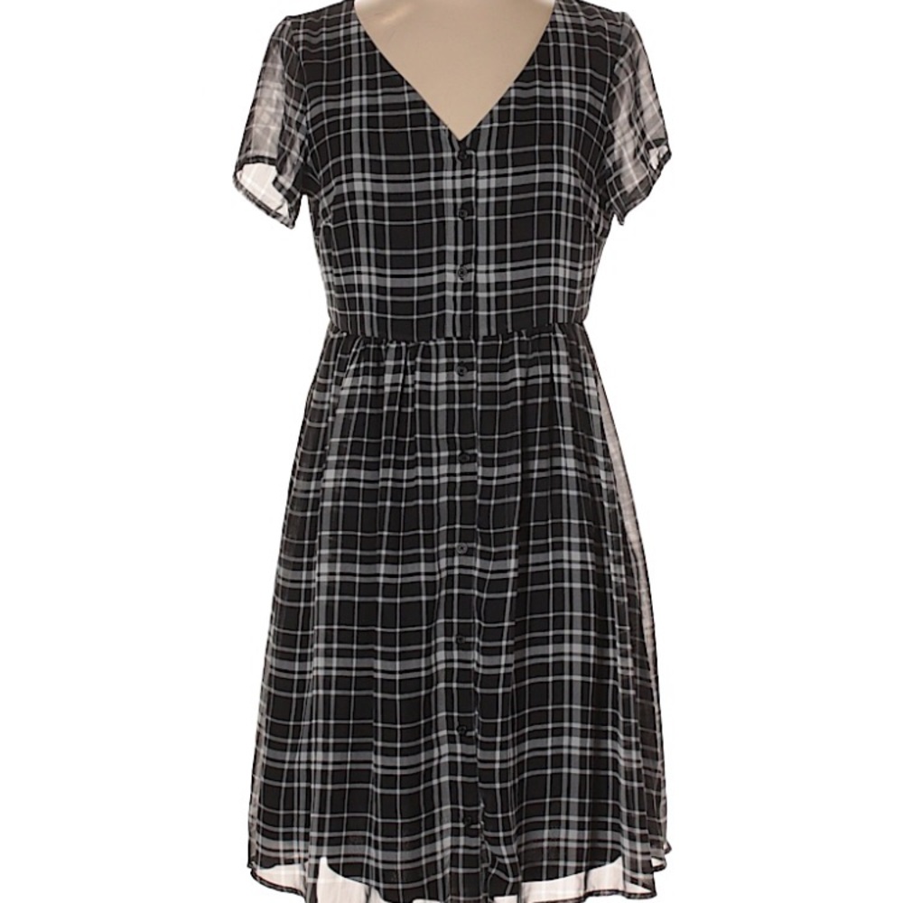 Old Navy Windowpane Button ShirtDress